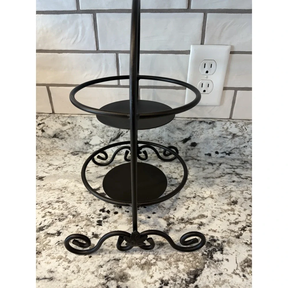 Vintage Longaberger Wrought iron 2-Tier Mini Pie stand Holiday Serving Stand